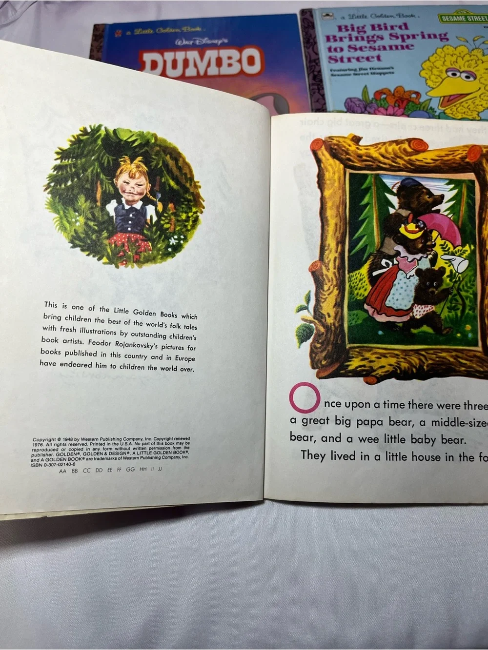 Vintage Little Golden Books Lot 4 Dumbo Big Bird Three Bears Farm Animals